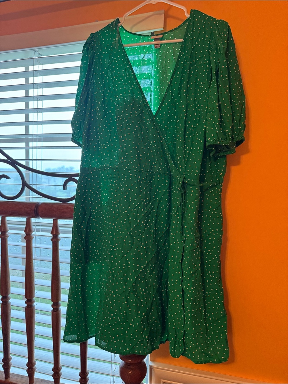 a new day Green Polka Dot Scoop Neck Dress